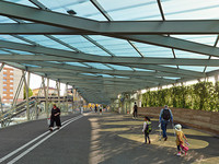 <p>Die Passerelle «Rayon Vert» beim Bahnhof Renens im Westen von Lausanne gewinnt den Flâneur d’Or 2023. Die Fachjury wählte das Projekt aus 59…</p>