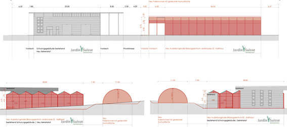 Seitenansicht des geplanten
