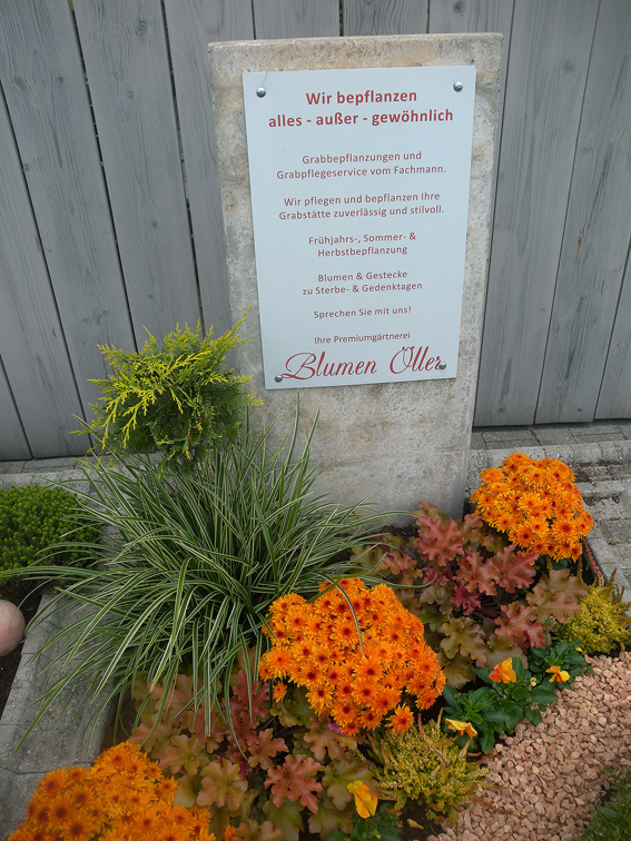 Hinweis auf die friedhofsgärtneri