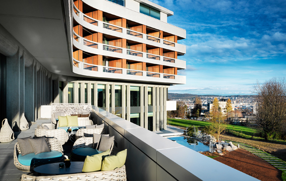 Blick von der Terrasse auf