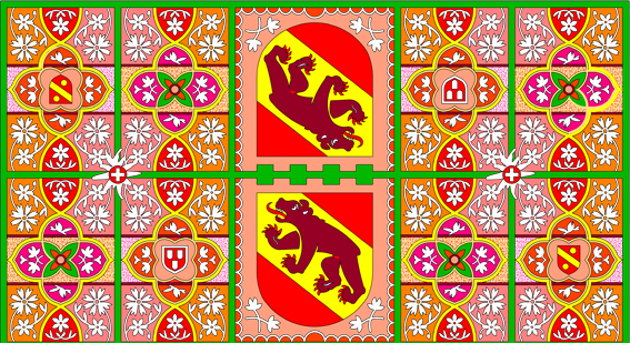 Der Entwurf des Blumenteppichs