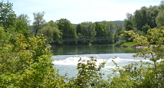 Der Bau der Hängebrücke