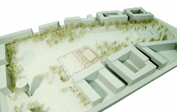 Modellansicht mit Stadtgarten,