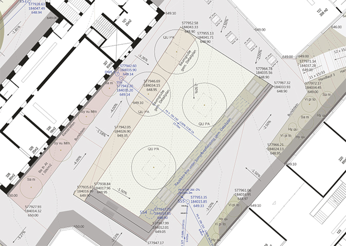 Absteck- und Höhenplan der