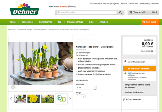 Im Onlineshop von Dehner